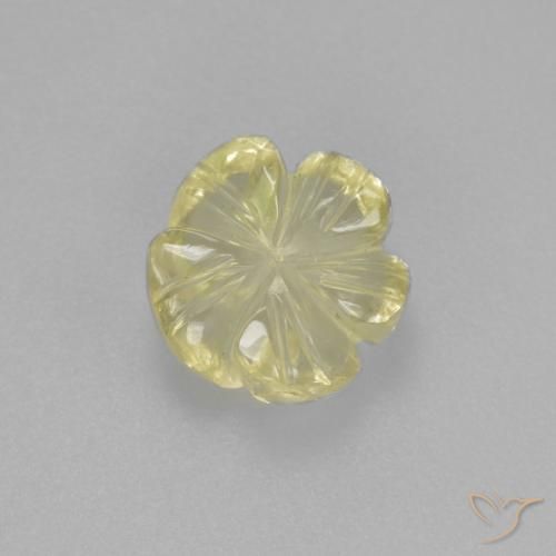 1.96ct Natürlicher hellgrünlich-gelb Quarz, Blumen-Schliff, Transparent