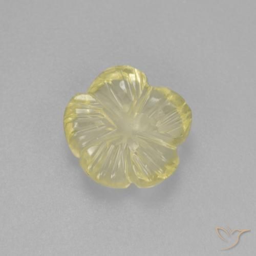 1.56ct Natürlicher hellgrünlich-gelb Quarz, Blumen-Schliff, Transparent