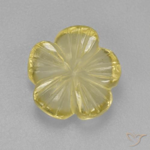 2.21ct Natürlicher hellgrünlich-gelb Quarz, Blumen-Schliff, Transparent