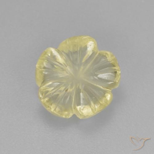 2.37ct Natürlicher hellgrünlich-gelb Quarz, Blumen-Schliff, Transparent