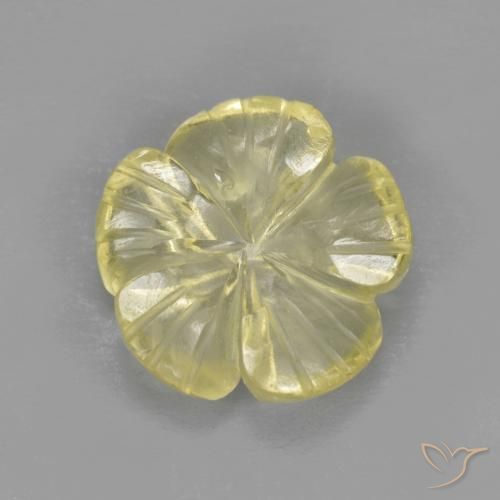 2.59ct Natürlicher Blasses Gelb Quarz, Blumen-Schliff, Transparent