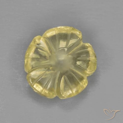 2.39ct Natürlicher Blasses Gelb Quarz, Blumen-Schliff, Transparent