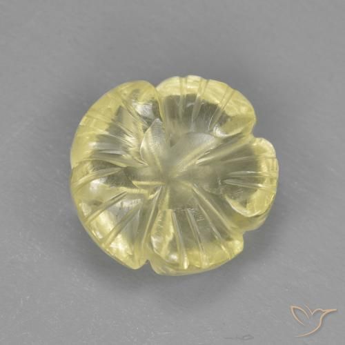 9,17 ctw natürlicher Mittelhelles Gelb Quarz, Blumen-Schliff, Transparent