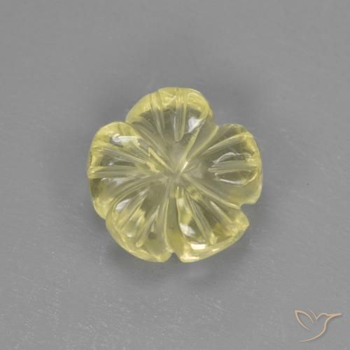 1.72ct Natürlicher Mittelhelles Gelb Quarz, Blumen-Schliff, Transparent