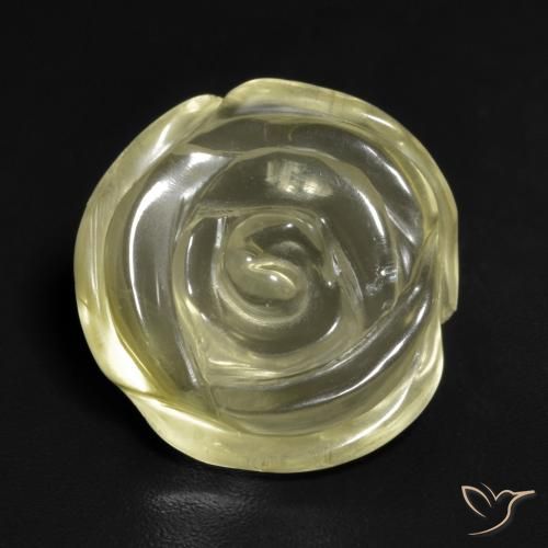 10.57ct Natürlicher Mittelhelles Gelb Quarz, Blumen-Schliff, Transparent