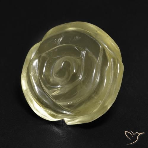 9,17 ctw natürlicher Mittelhelles Gelb Quarz, Blumen-Schliff, Transparent