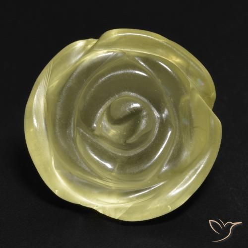 13.59ct Natürlicher Mittelgelb Quarz, Blumen-Schliff, Transparent