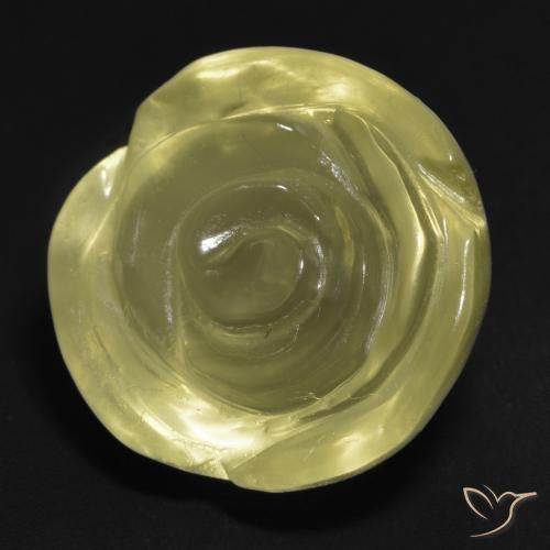 9,17 ctw natürlicher Mittelgelb Quarz, Blumen-Schliff, Transparent