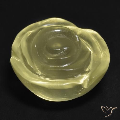 9,17 ctw natürlicher Mittelgelb Quarz, Blumen-Schliff, Transparent