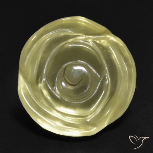 13.55ct Natürlicher Mittelgelb Quarz, Blumen-Schliff, Transparent