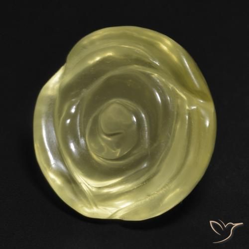 9,17 ctw natürlicher Mittelgelb Quarz, Blumen-Schliff, Transparent