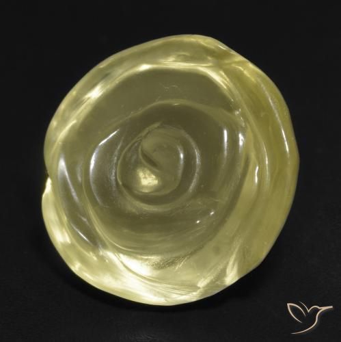 9,17 ctw natürlicher Mittelgelb Quarz, Blumen-Schliff, Transparent