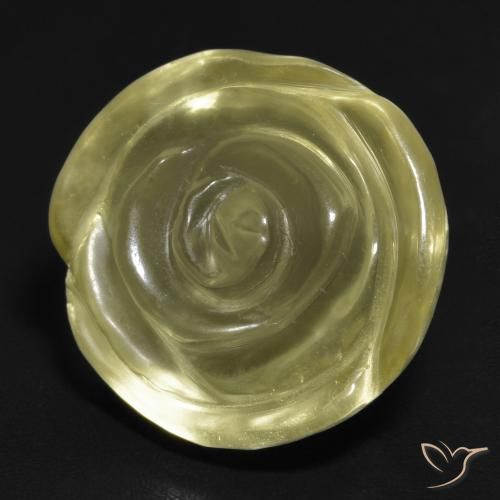 9,17 ctw natürlicher Mittelgelb Quarz, Blumen-Schliff, Transparent