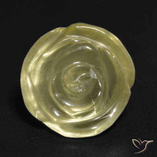 10.57ct Natürlicher Blasses Gelb Quarz, Blumen-Schliff, Transparent