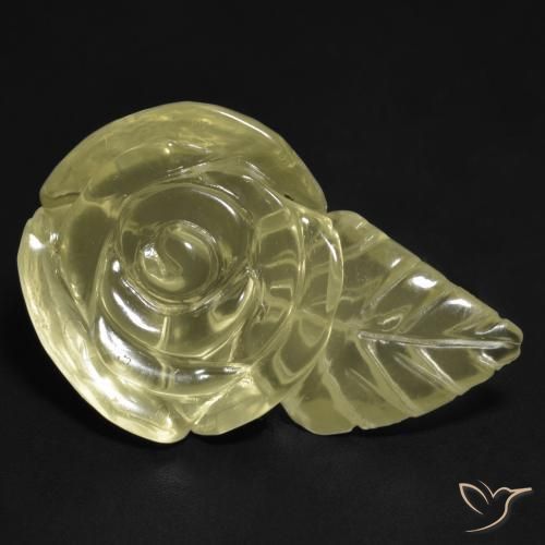 9,17 ctw natürlicher Blasses Gelb Quarz, Blumen-Schliff, Transparent