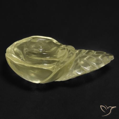 9,17 ctw natürlicher Blasses Gelb Quarz, Blumen-Schliff, Transparent