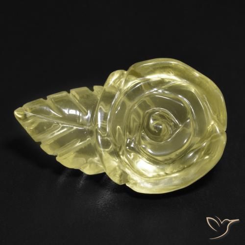 15.16ct Natürlicher Blasses Gelb Quarz, Blumen-Schliff, Transparent