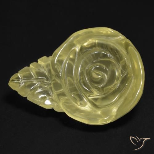 20.16ct Natürlicher Blasses Gelb Quarz, Blumen-Schliff, Transparent