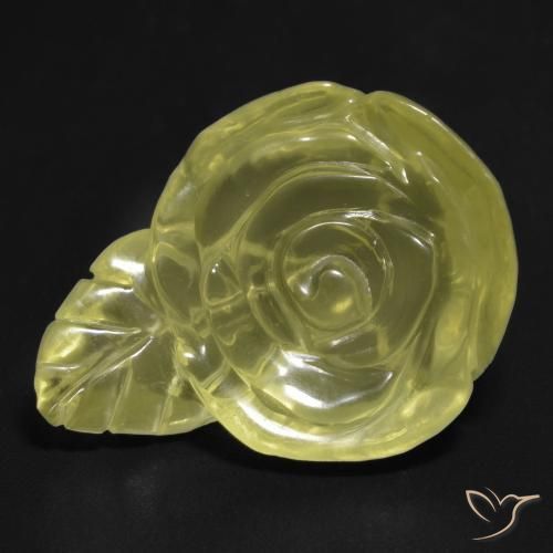 9,17 ctw natürlicher Blasses Gelb Quarz, Blumen-Schliff, Transparent
