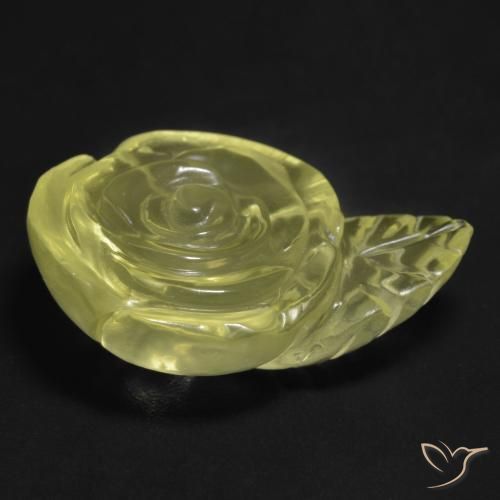 9,17 ctw natürlicher Blasses Gelb Quarz, Blumen-Schliff, Transparent