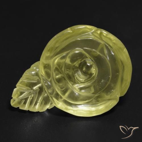 26.39ct Natürlicher Mittelgelb Quarz, Blumen-Schliff, Transparent