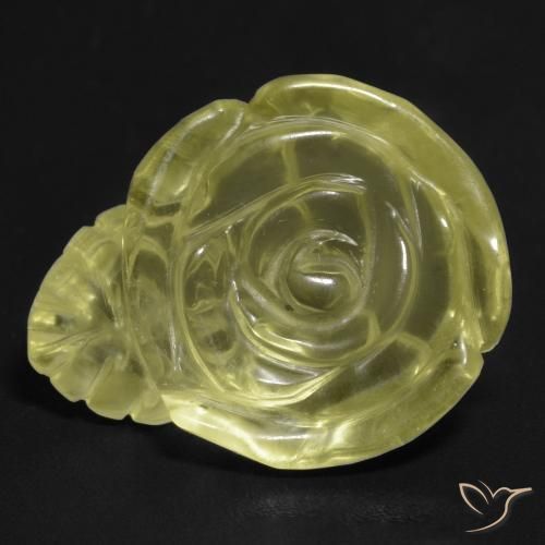 15.73ct Natürlicher Blasses Gelb Quarz, Blumen-Schliff, Transparent