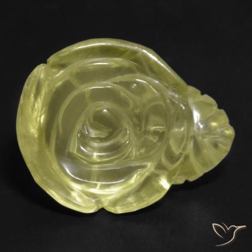 9,17 ctw natürlicher Blasses Gelb Quarz, Blumen-Schliff, Transparent
