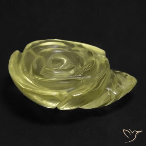 9,17 ctw natürlicher Blasses Gelb Quarz, Blumen-Schliff, Transparent