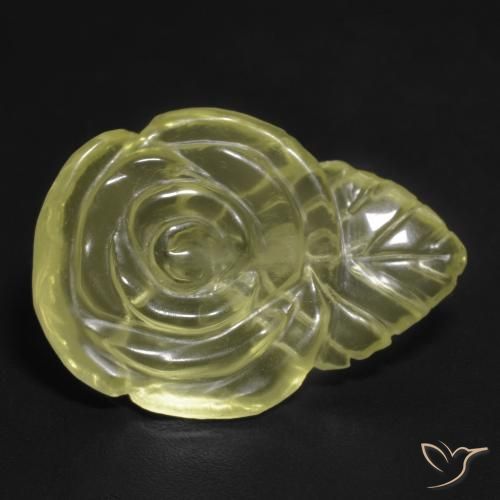 12.65ct Natürlicher Blasses Gelb Quarz, Blumen-Schliff, Transparent