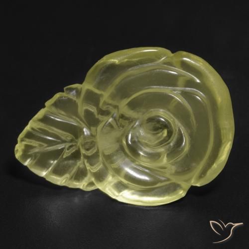 9,17 ctw natürlicher Blasses Gelb Quarz, Blumen-Schliff, Transparent