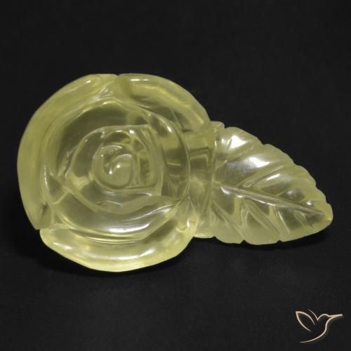 15.31ct Natürlicher Blasses Gelb Quarz, Blumen-Schliff, Transparent, Photo A