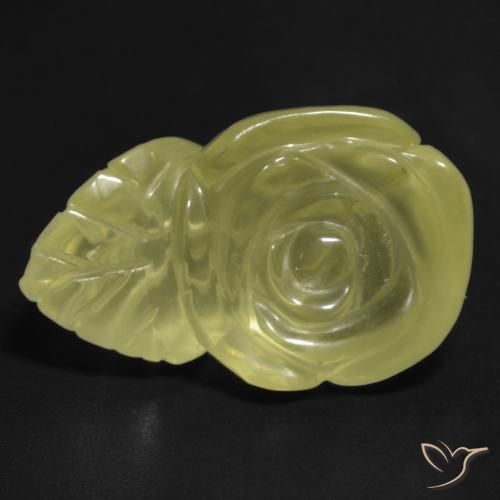 15.83ct Natürlicher Blasses Gelb Quarz, Blumen-Schliff, Transparent