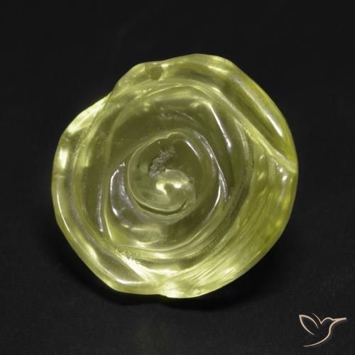 12.59ct Natürlicher hellgelb Quarz, Blumen-Schliff, Transparent