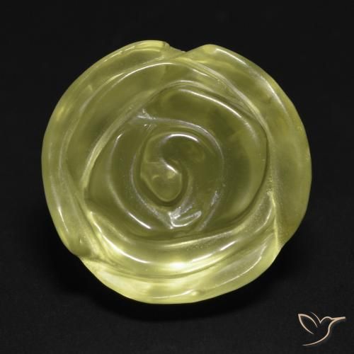 19.51ct Natürlicher hellgrünlich-gelb Quarz, Blumen-Schliff, Transparent