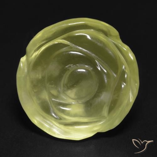 14.87ct Natürlicher hellgrünlich-gelb Quarz, Blumen-Schliff, Transparent
