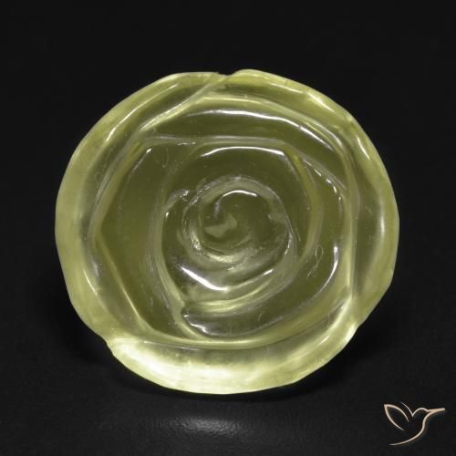 11.13ct Natürlicher hellgelb Quarz, Blumen-Schliff, Transparent