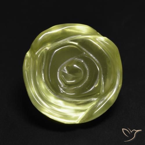 14.89ct Natürlicher Mittelgelb Quarz, Blumen-Schliff, Transparent