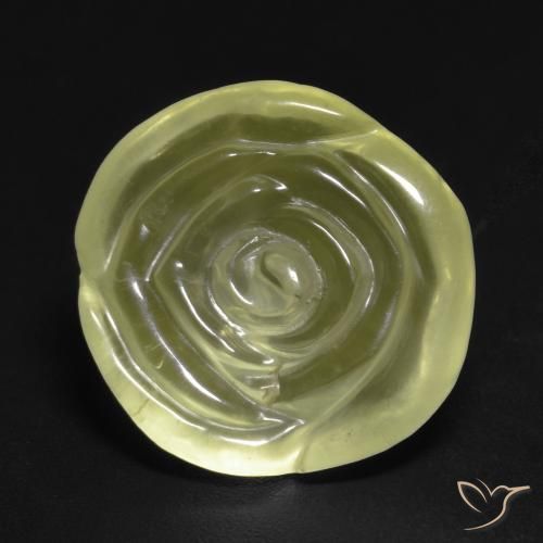 12.04ct Natürlicher hellgelb Quarz, Blumen-Schliff, Transparent