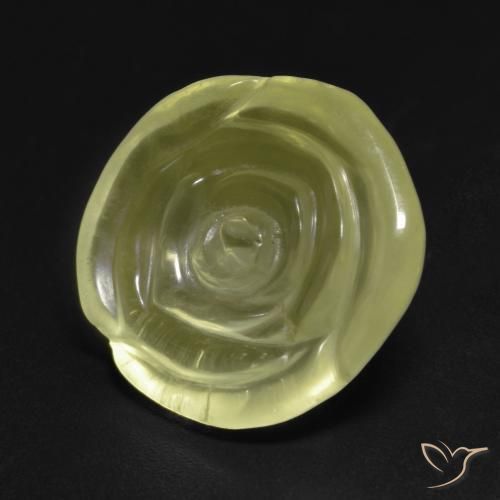 9,17 ctw natürlicher hellgelb Quarz, Blumen-Schliff, Transparent