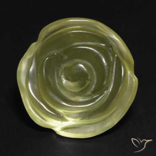 16.31ct Natürlicher Mittelgelb Quarz, Blumen-Schliff, Transparent