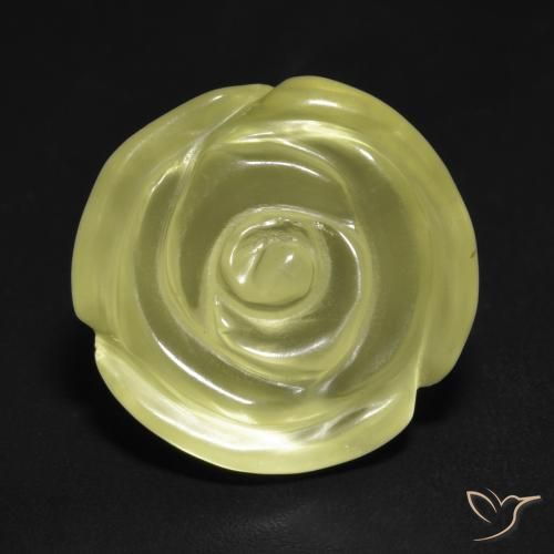 13.20ct Natürlicher hellgelb Quarz, Blumen-Schliff, Transparent