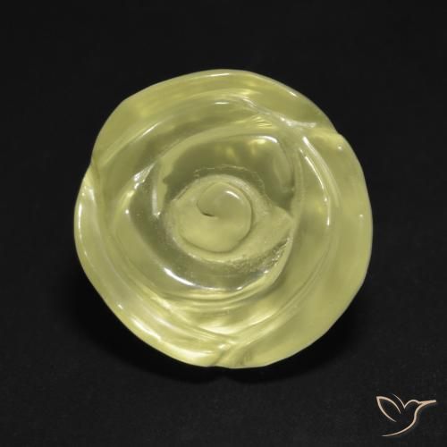 13.05ct Natürlicher hellgrünlich-gelb Quarz, Blumen-Schliff, Transparent