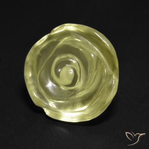 10.50ct Natürlicher hellgrünlich-gelb Quarz, Blumen-Schliff, Transparent