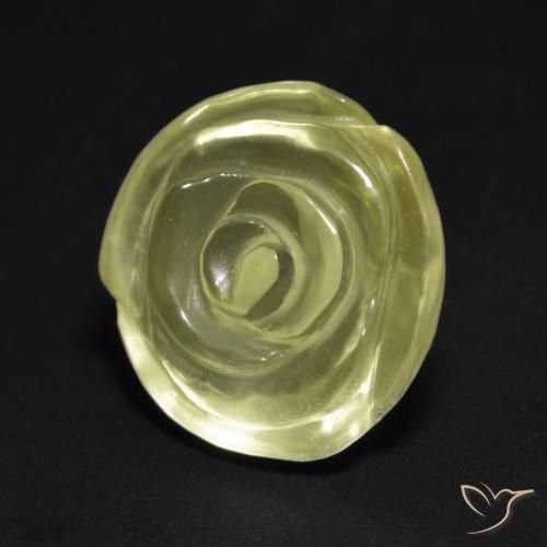 11.54ct Natürlicher hellgrünlich-gelb Quarz, Blumen-Schliff, Transparent