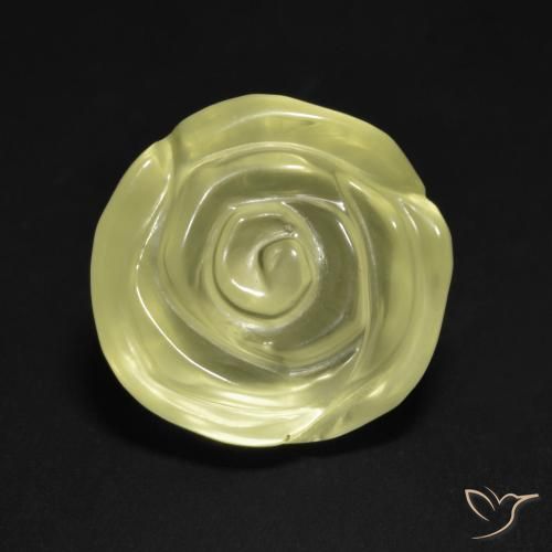 12.57ct Natürlicher hellgelb Quarz, Blumen-Schliff, Transparent