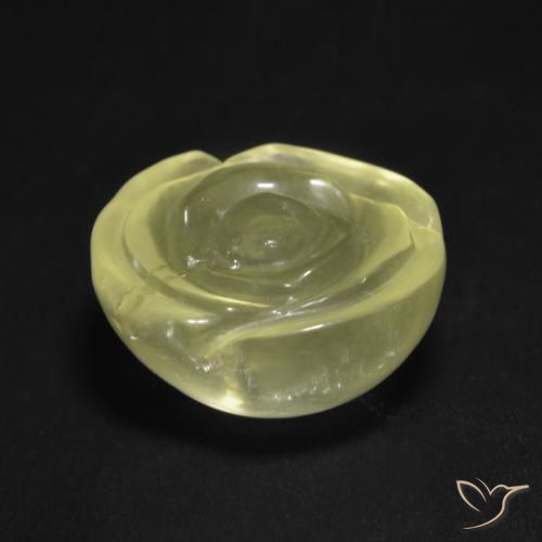 9,17 ctw natürlicher hellgelb Quarz, Blumen-Schliff, Transparent