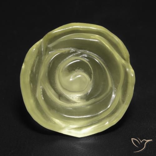 9.71ct Natürlicher hellgelb Quarz, Blumen-Schliff, Transparent