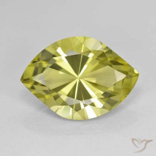 7.34ct Natürlicher gelblich-grün Quarz, Marquise, VVS
