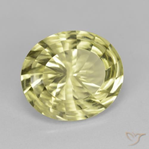 6.71ct Natürlicher grünlich-gelb Quarz, Oval, VVS