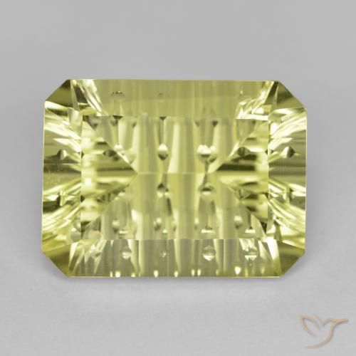 9.90ct Natürlicher Mittelgelb Quarz, Smaragdschliff, VVS